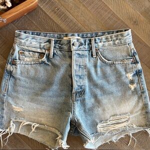 GRLFRND Kerry Short Denim Distressed Women Shorts